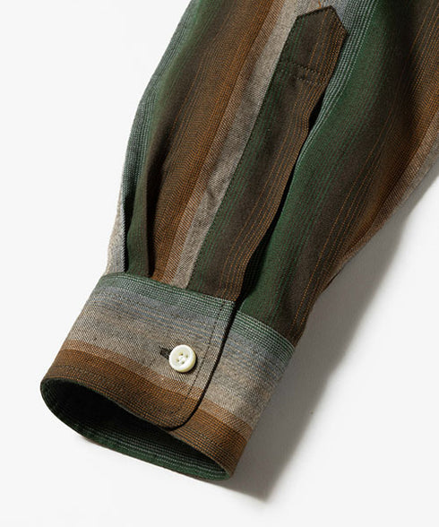 MR.OLIVE/RAYON TWILL STRIPE / REGULAR COLLAR SHIRT ミスターオリーブ/レーヨンツイルストライプ / レギュラーカラーシャツ
